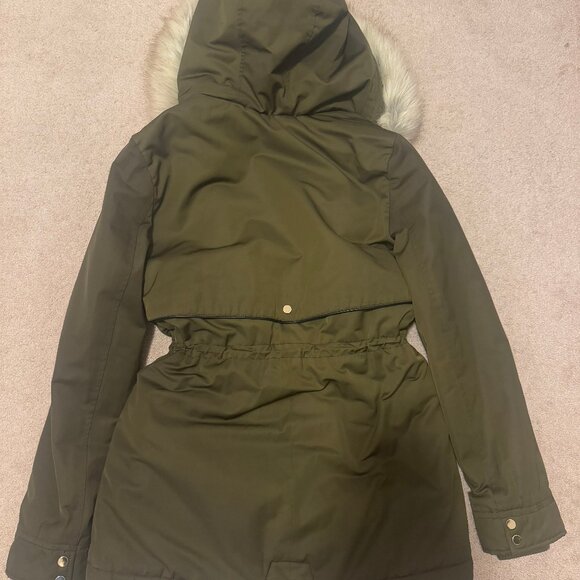 XS Zara Mid-length Olive Green Waterproof Parka (Warm lining) - Picture 2 of 3